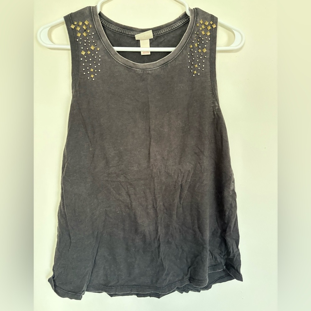 Mossimo Supply Co. Black Tank Top with Gold Stud Accents